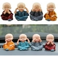 thumbnail image 2 of 4 Pcs Figurines de Moine Mignon Petite Statue en Résine, Sauge Kung Fu Buddha Créatif, 2 of 5