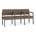thumbnail image 1 of Lenox Steel Reception Waiting Room 3 Seats Chair / Charcoal Steel / Brown, 1 of 5