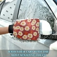 thumbnail image 6 of Microfiber Car Wash Gloves With Chenille & Polyester Terry Scratch-Free Cleaning Elastic Cuffs Dasiy in Red, 6 of 8