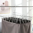thumbnail image 2 of Stainless Steel Drying Rack, Heavy Duty Laundry Accessories with Space-Saving Design, Windproof Swivel Hook for Multipurpose Indoor Outdoor Use (304 Stainless Steel), 2 of 7