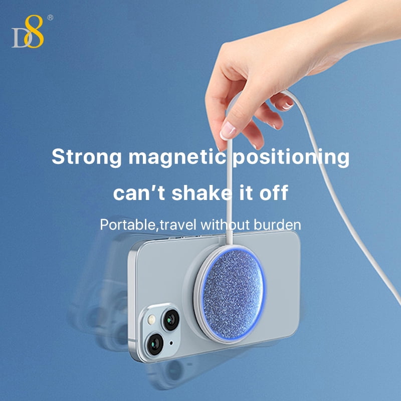 D8 15W Magnetic wireless charging Magnetic Charger ,for iPhone Compatible with iPhone 15/15Puls/15Pro/15Pro Max/14/ Max/13/13/12 Pro series，Strong Magnetic Charger Pad with Type C Cable