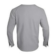 thumbnail image 4 of Men's Cotton Linen Shirts Long Sleeve Button Down Shirt Band Collar Beach Shirts Gray XL(XL), 4 of 9