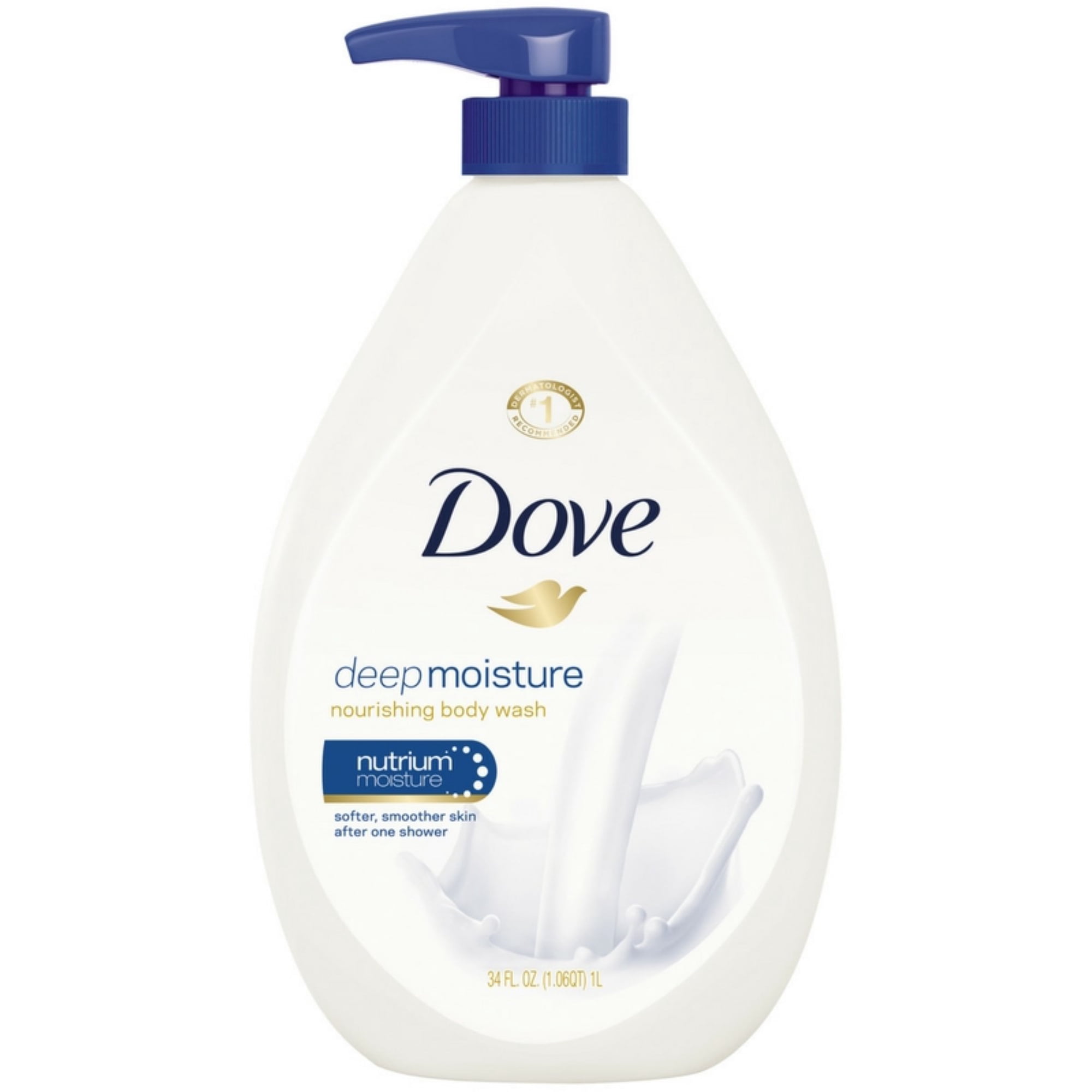 Dove Body Wash with Pump Deep Moisture 34 oz (Pack of 2)