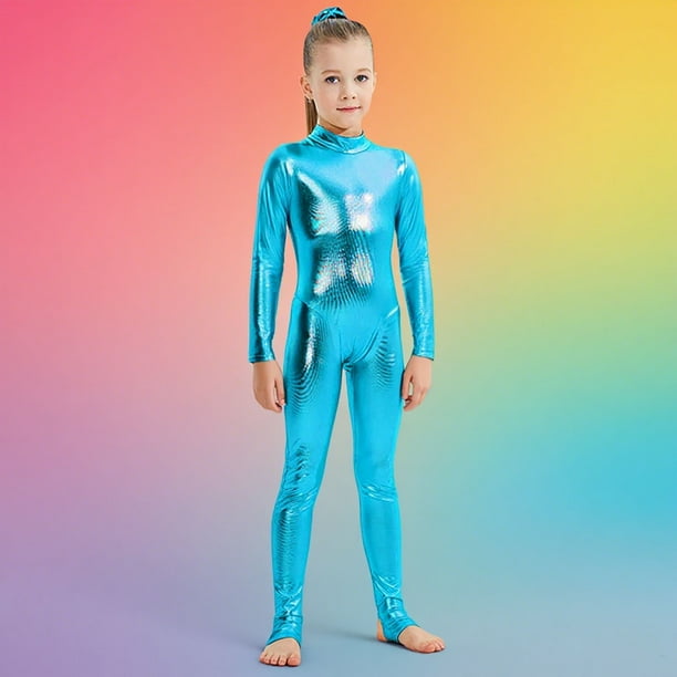 Cowsor Girls Kids Long Sleeve Dance Unitard Bodysuits Full Body Leotard for Ballet,Gymnastics,Performance,Costumes