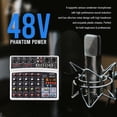 thumbnail image 5 of Mezclador de Audio Portátil de 6 Canales, Consola de Mezclas, Tarjeta de Sonido con Interfaz USB y Alimentación Fantasma de 48 V (Conector Estadounidense), 5 of 5