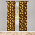 thumbnail image 2 of Ambesonne Orange Cat Curtains, Cartoon Lions with Bees, Pair of 28"x63", Vermilion Dark Cocoa, 2 of 4