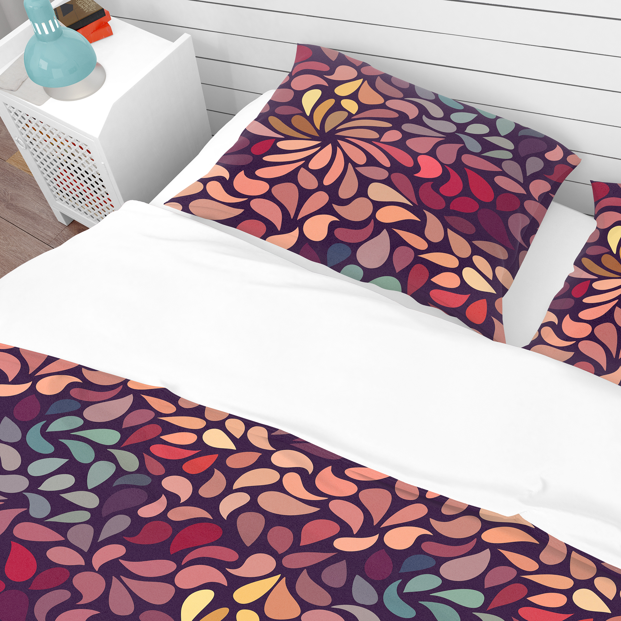 Designart 'Abstract Floral Pattern' Bohemian & Eclectic Duvet Cover Set