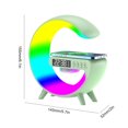 thumbnail image 3 of Lámpara de mesa LED con cargador de altavoz inalámbrico con despertador para sala de estar y dormitorio, 3 of 6
