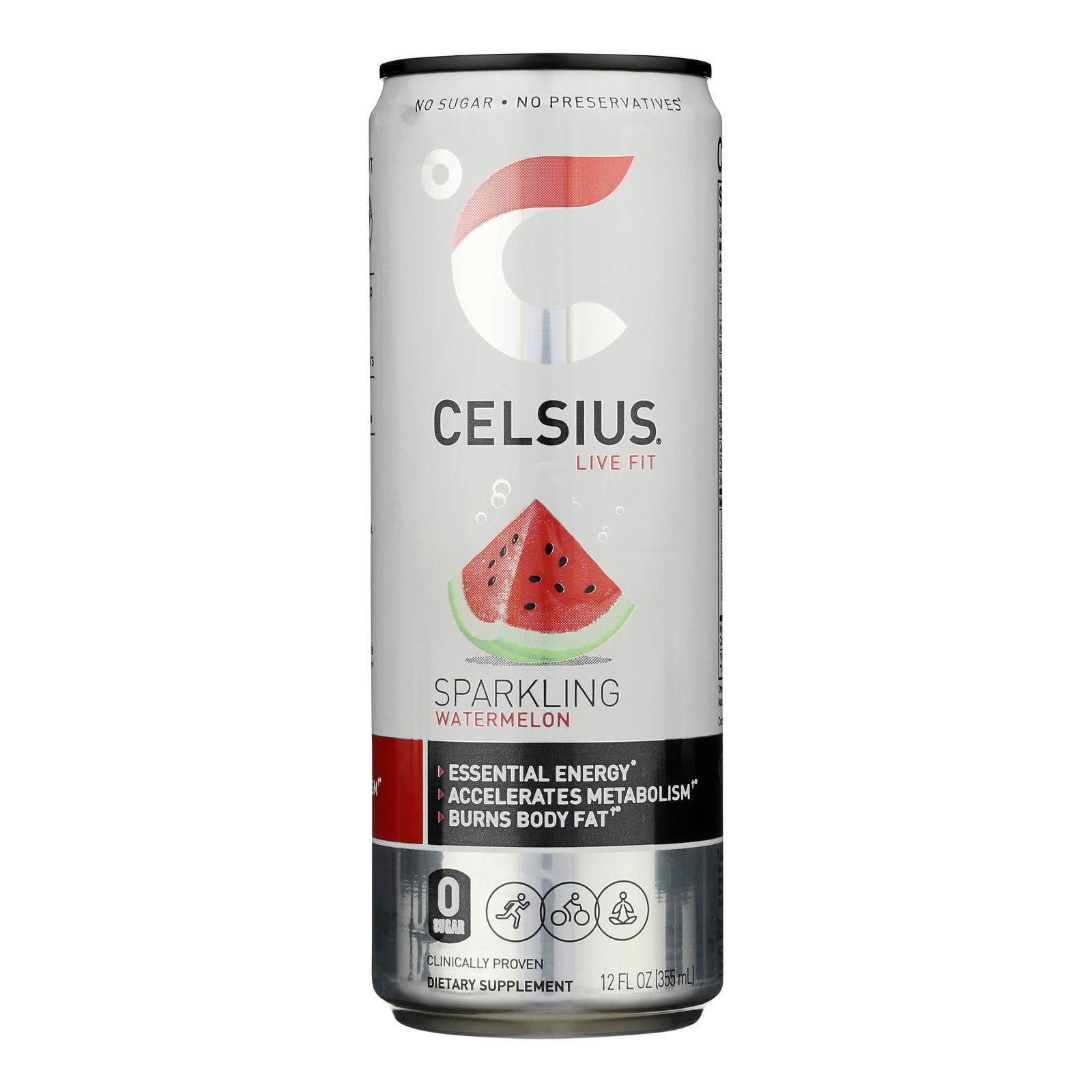 Celsius Live Fit Sparkling Watermelon Dietary Supplement Case of 12