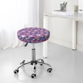 thumbnail image 5 of Kdxio white Skull blue flower Print Stool Covers Round,Stretch Round Bar Stool Covers Washable Bar Stool Cushion Slipcover for 12-15 Inch Chair, 5 of 5