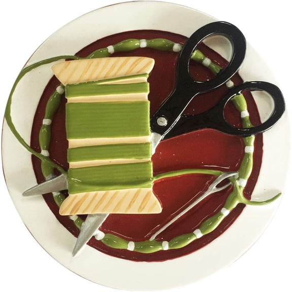 Thread Needle Scissors Sewing Seamstress Christmas Ornament