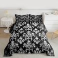 thumbnail image 2 of Feelyou Grey Tribal Damask Twin Comforter Sets, Vintage Bohemian Floral Bedding Set, 2pcs, 2 of 8