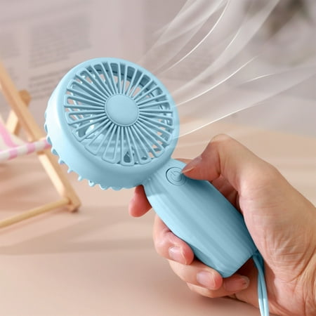 

New Usb Handheld Fan- Reversible Fan Head- Vertical Blowing- 3 Wind Speeds- Mini Desktop Rechargeable Brushless Folding Easy Storage Small Fan