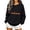 Black, variant on Women's Hoodless Sweatshirt Halloween Cat Cozy Long Sleeve Crewneck Top for Black S