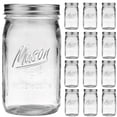 thumbnail image 1 of Mason Jars Esrentle, boca ancha, 12 paquetes de vidrio con tapas y correas, 1 of 7