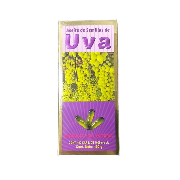 Aceite de semilla de uva Centro Botanico Azteca 100 caps de 1000 mg Caja