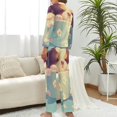 thumbnail image 2 of Cute Dog In Teacup Women's Long Sleeve Flannel Pajama Set Sleepwear S, 2 of 5