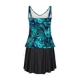thumbnail image 5 of UJNDER Maillots de Bain pour Femmes Tankini Bikini Mini Robe de Bain Mode Imprimé Col en V Plissé Plage Bain Tenue de Plage Maillots de Bain pour Femmes Vert P, 5 of 5