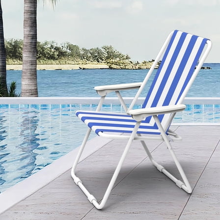 Foldable Outdoor Mesh Lounge Chair – Breathable Patio Chair with Armrests for Poolside, Beach, Balcony