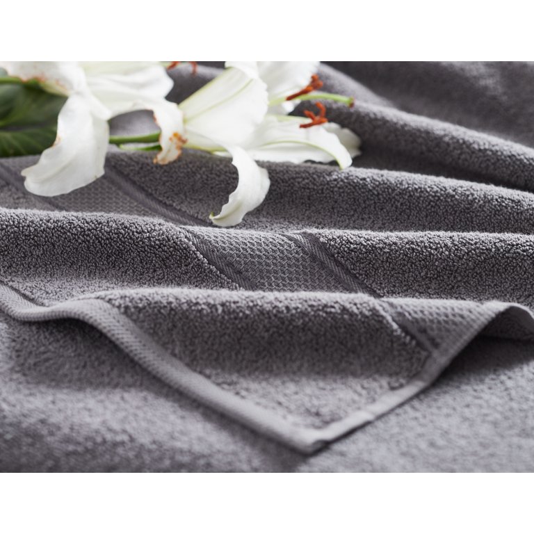 Better Trends Chelsea 100% Cotton 4 Piece Bath Mat & Towel - Gray, Size: 17 inch x 24 inch | 20 inch x 30 inch | 2 Pcs 27 inch x 54 inch