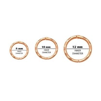 Anygolds 14K Real Solid Gold Hoop Earring, Hammered Gold Seamless Hoop, Cartilage Daith Helix Tragu Conch Rook Snug Hoop Ear Ring Piercing 18Gauge - MOT47257R Rose Gold