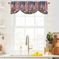 thumbnail image 4 of Tie Up Valances for Windows, 4th of July Adjustable Valance Curtains Window Treatment for Living Room, Red Blue Floral Vintage Independence Day Rod Pocket Kitchen Curtains & Drapes 54x18 Inch, 4 of 9