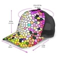 thumbnail image 2 of Disketp Colorful Tie Dye Stained Glass 3 Print Trucker Hat Men Women - Mesh Baseball SnapBack Cap, 2 of 7
