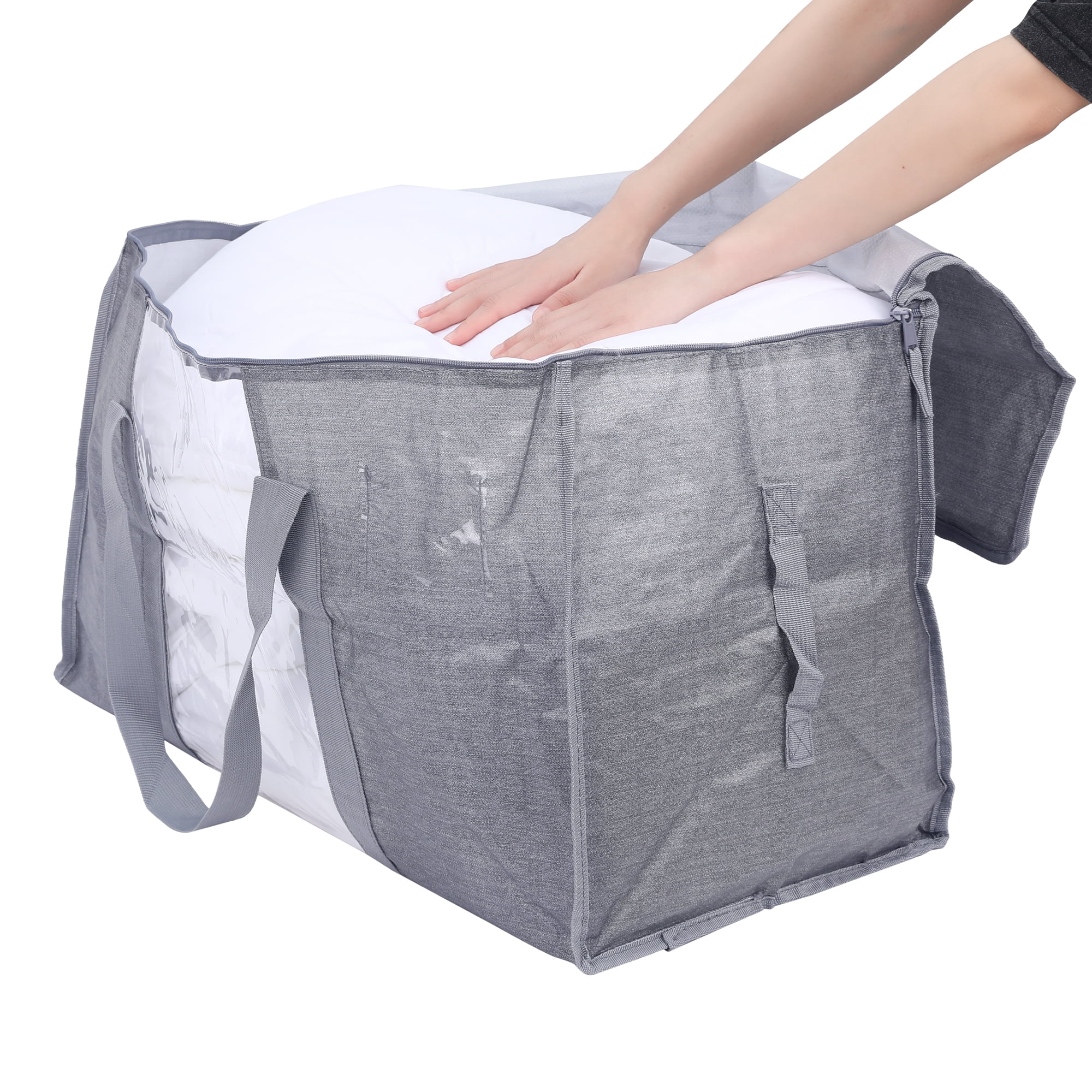 Unique Bargains 1 Pack Clothes Storage Bags Moving Bags Grey 27*14*15in