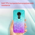 thumbnail image 4 of FIEWESEY For Motorola G7 Phone Case Moto G7 Plus Glitter Case Sparkle Glitter Flowing Liquid Quicksand with Shiny Bling Diamond Women Girls Cute Case For Motorola G7 / Moto G7 Plus - Green+Purple, 4 of 7