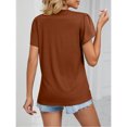 thumbnail image 2 of jinghuiyue Womens Tops Short Sleeve Causal Summer Lace V Neck Solid Color T Shirts Petal Sleeve Trendy Dressy Blouses L, 2 of 7