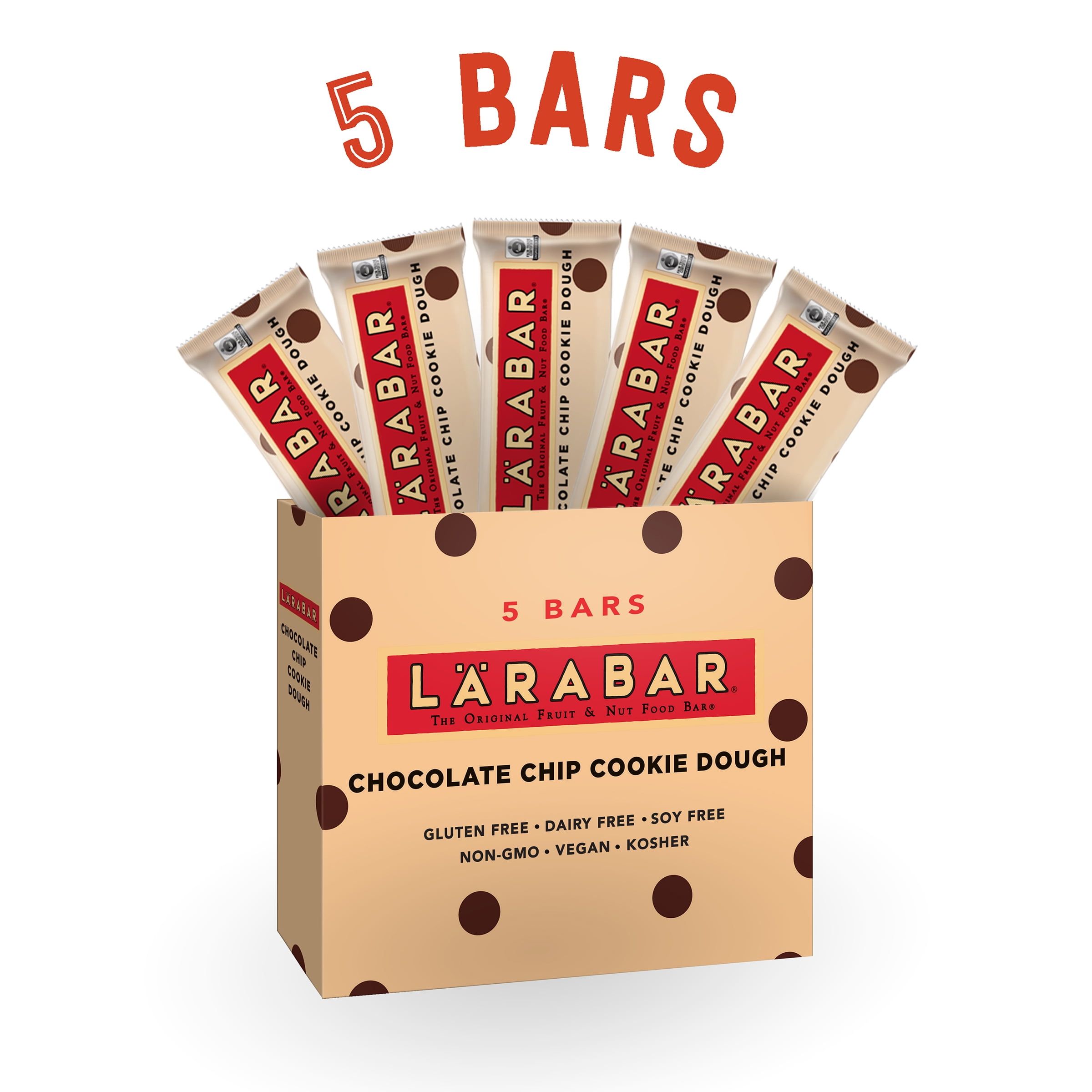 Larabar Fruit & Nut Food Bar Gluten Free Non-GMO Chocolate Chip Cookie Dough 5 1.6 oz Bars by SMALL PLANET FOODS, INC.