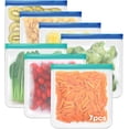thumbnail image 1 of Reusable Freezer Bag, Reusable Ziplock Bags Prevent Leaks - For Fruits, Meat, Milk, Vegetables and Travel Family Organization Bag (7 Pieces), 1 of 6