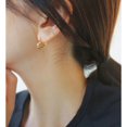 thumbnail image 1 of Pendientes con hebilla de oreja de amor para mujer, de plata de ley, con forma de aguja, de moda, con diseño de nicho, con sentido avanzado, 1 of 6