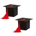 thumbnail image 1 of SIYTUAU Cardboard Graduation Cap Box Set With Tassels 2 Pack For Small Gifts And Candy Party Favors Red, 1 of 7
