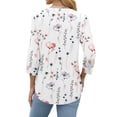 thumbnail image 4 of Fantaslook Womens Blouses 3/4 Sleeve V Neck Henley Shirts Dressy Casual Tops Summer Fall Fashion Clothes, 4 of 9