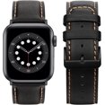 thumbnail image 3 of BRILLAR Correa de repuesto de piel negra para Apple Watch Ultra Series 8/7 (45 mm) y Se/6/5/4 (44 mm), 3 of 5