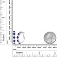 thumbnail image 2 of Gem Stone King 925 Sterling Silver Blue and White Created Sapphire Hoop Earrings for Women (2.82 Cttw, Round 4MM and 1.9MM, Gemstone September Birthstone 1 inch Diameter), 2 of 4