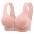 thumbnail image 2 of SROBPTY Plus Size Bra for Women, Womens Push Up Bra, Women's Plus Size Front Closure Wireless Lace Nursing Bras Pink,S, 2 of 3