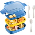 thumbnail image 1 of Box Adult Lunch Box,3 Stackable Bento Lunch Containers for Adults/Kids, Modern Minimalist Design Bento Box, 1 of 7