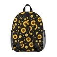 thumbnail image 2 of Boho Floral Students Backpack - Yellow Sunflower and Bee Pattern with Vintage Rustic Farmhouse Style, Comfortable Adjustable Straps and Durable Oxford Fabric, 2 of 6