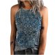 thumbnail image 1 of Moda Mujer Causal Cuello Redondo Impresión Blusa Sin Mangas Camiseta Verano Tops Fridja qr3877, 1 of 8