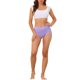 thumbnail image 2 of INSPIRAR CHIC Ropa interior de mujer de talla grande Paquetes de encaje de cintura alta Bragas cómodas Morado, Rosa, Negro Pequeño, 2 of 6