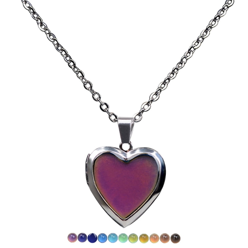 Buy 2 Pcs Temperature Sensing Color Changing Heart Locket Mood Pendant  Necklace & Ring Colorful Transfer Women's Fashion Pendant Necklaces  Stainless Steel Jewelry as Birthday for Women Girls at Amazon.in