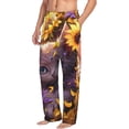thumbnail image 6 of Susaid Sunshine Cute Cat Sunflower Print Mens Pajama Pants Set Sleep & Lounge Pants, PJ Bottoms with Pockets and Button Fly-Large, 6 of 6
