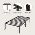 thumbnail image 6 of Amolife Heavy Duty Twin Size 14'' Metal Platform Bed Frame with Ample Under-bed Storage Space, Black, 6 of 9