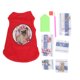 thumbnail image 2 of Chaleco para mascotas Ropa para perros pequeños Gatos con pintura de diamantes de imitación Camisa suave y transpirable de verano Ropa roja S, 2 of 10