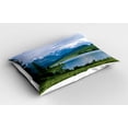 thumbnail image 2 of Ambesonne Mountain Pillow Sham 2 Pack, Snowy Belukha Peaks, 36"x20", Fern Green Pale Blue, 2 of 3