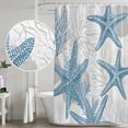 thumbnail image 4 of Coastal Starfish Shower Curtain Set - 48" x 72" Washable Bathtub Curtain with 12 Hooks, 0cean Nautical Coral Seagrass Nature Waterproof Fabric Stall Shower Curtains for Bathroom/Bathtub Décor, 4 of 6