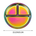 thumbnail image 3 of PEONAVET Dinner Plate 304 Stainless Steel Partitioned Dinner Plates 20cm, 3 of 5