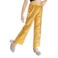 thumbnail image 2 of Jhaoyu Kids Girls Glitter Sequin Elastic Waist Bell Bottom Pants Hip Hop Performance Disco Party Gold 16, 2 of 7